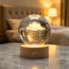 Base luminosa transfronteriza adorno de escritorio de bola de cristal creativa talla interior 3D luz nocturna luz ambiental regalo de cumpleaños