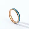 Anel de Tungstênio da Amazon com Gema de Turquesa Azul Incrustada, Aliança de Casamento Masculina e Feminina, Fornecimento de Joias para Uso Diário