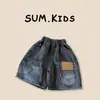 Pantalones Cortos de Mezclilla para Niños 2026 Nuevo Estilo Coreano Pantalones Cortos Casuales Elegantes de Longitud Media Finos Versátiles para Niños Pequeños
