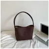 Bolso Cubo Tejido Texturizado Estilo Coreano Retro 2026 Verano Nuevo Simple Nicho para Viajes Diarios Bolso de Hombro Único