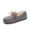 Sapatos de Inverno Doug Femininos Forrados com Lã 2024 Novos Populares na Internet Versátil Sapatos Mao Mao Mao Femininos Rasteiros Slip-on Sapatos de Pedal Femininos Sapatos de Algodão Femininos