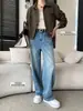 Coleção Outono Inicial Nova Cisnand Jeans Vintage Lavado e Desgastado Cintura Alta Emagrecedor Solto Perna Reta Corte Curvo SN9287