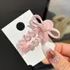 Correa Rosa Dulce Super Brillante con Pedrería Pinza de Pico de Pato Pinza para el Cabello Exquisita para Niña Pinza Simple para el Cabello