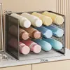 Portavasos estante de almacenamiento de tazas colocación en escritorio para tazas de agua juegos de té tazas térmicas estante de gabinete apilable multicapa ondulado capas internas