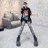 Leggings de rede femininas usam estilo exótico finas elásticas cintura alta calças jeans calças estampadas atacado