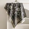 Cachecol de pescoço quente, xale, lenço decorativo de outono e inverno, estilo geométrico de videira e peônia vintage, xale grande jacquard de cashmere falso
