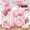 Modelo Nuevo Transfronterizo Set Digital de 40 pulgadas Verde Oliva Crema Azul Rosa Globos de Papel de Aluminio Globos con Forma de Estrella Corazón