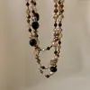 Collar redondo de capas con cuentas de cristal vintage, estilo bohemio, versátil, ligero y lujoso, una cadena de clavícula única para mujer