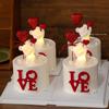 Decoración de Pastel para el Día de San Valentín 2025 Rojo Internet Brilla con Amor Adornos de Oso 214 Confesión de Pareja Amor Plug-in