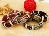 Joyería punk pata de oso de arcilla pulsera de cuero multicolor mixto fábrica directa pulsera de cuero joyería de cuero