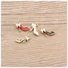 Kaida Accesorios para Joyería Oro Unilateral Goteo de Aceite Aleación Colgante Pequeño Accesorios para Colgantes de Pulsera Tacones Altos