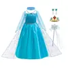 Vestido de Princesa Elsa con Lentejuelas Pequeñas de Frozen Vestido de Manga Larga de Elsa Vestido de Halloween de Cenicienta