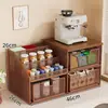Prateleira de armazenamento tipo gaveta para gaveta máquina de café bancada de mesa de jantar organização de copos de água desktop caixa de armazenamento para sachês de chá