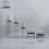 En stock 30g-120ml botella de vidrio redonda recta con atomizador Botella vacía de vidrio para loción y esencia Botella para set de cosméticos de crema