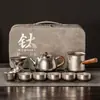 Marca de Porcelana Titânio Puro Bule Conjunto de Chá para Viagem para Uso Doméstico, Portátil para Carro, Bule, Xícara de Chá, Conjunto de Chá Kung Fu