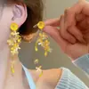 Pendientes Redondos de Flor Colorida Tejidos a Mano Pendientes Frescos de Dopamina Estilo Vacacional Pendientes de Nicho de Gama Alta