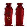 Bolsa de embalaje de vino tinto de lino de imitación de alta gama, bolsa de regalo para fiesta de cumpleaños, champán, bolsa con cordón, funda para botella de vino