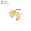 Venta Caliente Transfronteriza Estilo Ins Oro de 18K Acero de Titanio Sin Decoloración Hipoalergénico Corazón Calado Flor Hoja Anillo Hidráulico