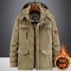 Jaqueta acolchoada de algodão com forro de fleece masculina de inverno solta de comprimento médio jaqueta acolchoada de algodão para meia-idade e idosos jaqueta acolchoada de algodão resistente ao frio quente jaqueta jaqueta sob medida