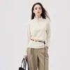 Capa Base de Lana Acetato Seda para Mujer con Media Cremallera y Cuello Alto 10A Antibacteriana Otoño/Invierno Top En Stock Dropshipping