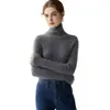 2026 Novo Suéter de Caxemira 100% Puro Outono Inverno Feminino Gola Alta Tricô Slim Fit Suéter Macio e Felpudo Conjunto de Camada Base