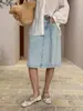 Saia Jeans Reta em H Vintage Feminina Neihe 2026, Novo Modelo Primavera/Verão 258183