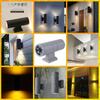 Lámpara de pared exterior LED 3W ~ 48W de doble cabezal, un solo cabezal, foco redondo para pared exterior arriba y abajo, lámpara de pared de pilar para patio exterior