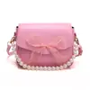 Bolsa pequena de corrente de pérolas feminina 2026 nova popular moda casual textura laço bolsa de mão bolsa de ombro bolsa transversal