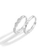Anillo de pareja Mobius de plata esterlina 925, anillo de circonita a juego para hombre y mujer.