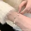 Pulsera en Capas con Lazo, Gota de Agua y Flor para Mujer, Joyería Minimalista Simple Estilo Ins, Accesorio Versátil de Diseño de Nicho