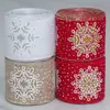 Impressão de Natal Dourada e Prateada Floco de Neve Fita de Linho Imitação Decorações para Sacola de Presente de Natal Parede de Fundo Pendurada Fita Superior
