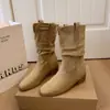 Botas de Vaquero Western Retro para Mujer, Nuevo Estilo Otoño 2026, Botas de Tacón de Media Pantorrilla, Botas Martin de Viaje, Botas de Caballero