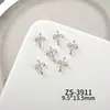 Accesorios para Uñas Cruz de Plata Pura Corazón de Cuervo, Estilo Versátil Retro Dulce y Genial, Decoraciones para Uñas Incrustadas de Diamantes