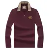 Roupas Masculinas Paul Ano Zodiacal Vermelho Casual Presente de Festival de Primavera para o Pai Nova Camiseta de Manga Longa Camisa Polo Masculina Bordada com Gola
