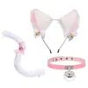 Orejas de gato Campana Accesorios para el cabello Cos diadema de pelo de gato collar traje de cola de gato Accesorios para diadema de fiesta de Halloween