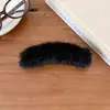 Pinza de Pelo de Felpa de Visón de Moda Otoño e Invierno para Mujer, Estilo de Alta Gama, Pinza Banana para Cola de Caballo Alta, Pinza para Moño, Pinza Vertical