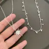 Collar de Girasol Fresco y Elegante para Mujer, Nuevo Modelo Popular 2026, Accesorio de Cadena para Clavícula Doble Capa Personalizado de Alta Gama