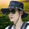 Chapéu masculino 2023 verão à prova de sol chapéu de pesca chapéu de sol para montanhismo ao ar livre chapéu de sol de aba larga camuflado chapéu de pescador
