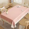 Toalha de Mesa Estilo Creme, À Prova de Óleo, À Prova d'Água, Não Precisa Lavar, Resistente ao Calor, Capa de Mesa de Jantar de Luxo, Novo Modelo 2026, Capa de Mesa de Café Rosa