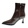 Elegantes Botines de Tacón Alto Estilo Británico con Punta Fina para Mujer, Nuevo Modelo de Moda 2026 con Tacones Delgados que Hacen que los Pies Parezcan Más Delgados