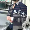 Camisa casual de manga larga estampada para hombre, camisa para hombre transfronteriza, nueva camisa casual de manga larga con estampado y cuello camisero