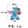 Animación de Dibujos Animados Stitch DIY Accesorios de Joyería Coreana K Oro Esmalte de Gota Aleación Colgante Pequeño Pendientes Colgante