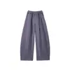 Calça esportiva casual roxa de cintura alta e perna larga para mulheres, novo estilo outono/inverno 2026, solta, emagrecedora, com caimento, comprimento no chão