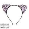 Diadema Retro con Estampado de Leopardo y Orejas de Gato Diadema de Dibujos Animados con Orejas de Zorro Accesorio para el Cabello para Actuación Festiva Infantil de Navidad Halloween
