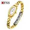 Reloj de Mujer Ofns Más Vendido de Alto Valor, Elegante Reloj de Cuarzo Ovalado Retro para Mujer con Esfera de Nácar, Pequeño Reloj Verde Impermeable