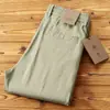 Pantalones casuales rectos de lino 100% de alta gama, finos, frescos para verano, cintura elástica, transpirables, para hombre