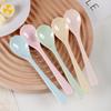 Cuchara de melamina redonda para niños de estilo coreano, distribuidor de cucharas de comer para estudiantes de color sólido creativo de color súper alto al por mayor