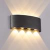 Lámpara de pared LED para exteriores, luminosa, impermeable, con luz de fondo, decoración, lámpara de pared de aluminio con inducción infrarroja del cuerpo humano de Amazon