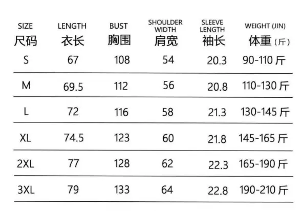 0300尺码表