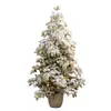 Árvore de Natal Coberta de Neve Nova Transfronteiriça 135cm Cheia de Pinos com Luzes Embutidas Árvore em Vaso Entrada de Villa Decoração de Natal Árvore de Neve